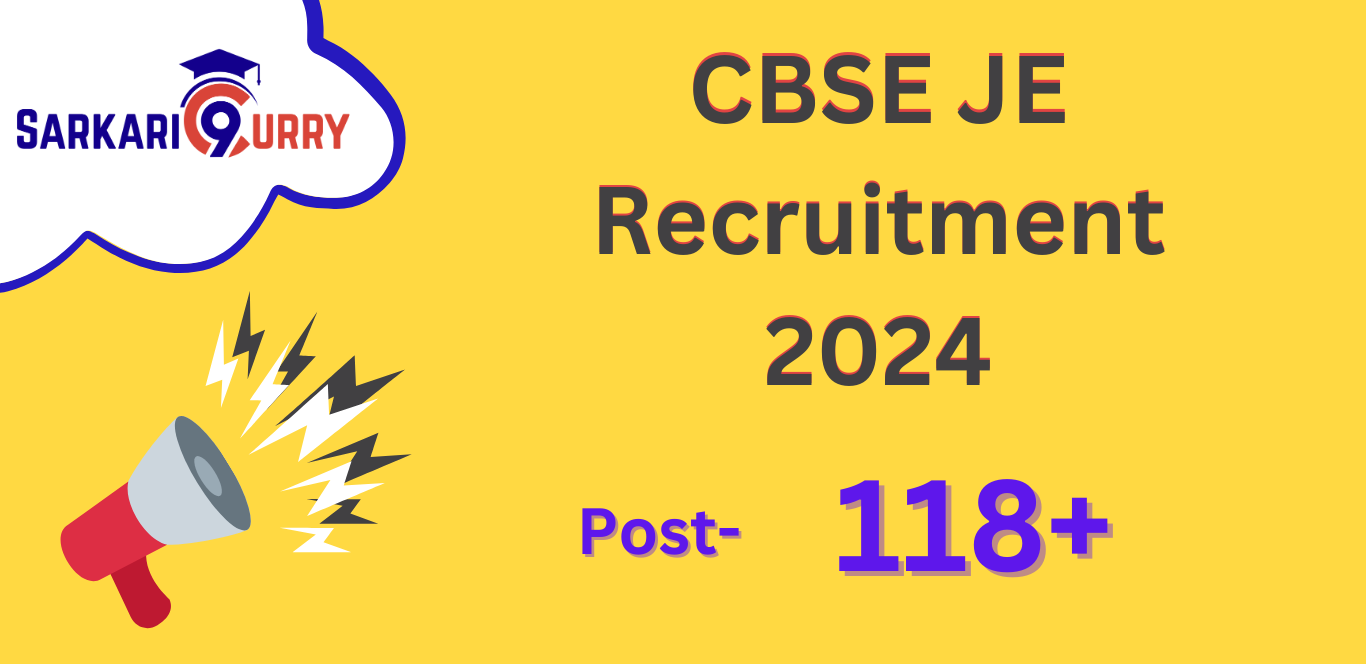 CBSE JE Recruitment 2024